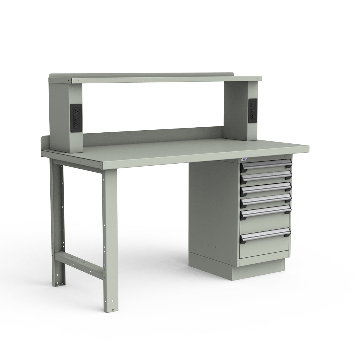 Stationary Workbench - 60"W x 30"D x 34"H - Painted Steel Top