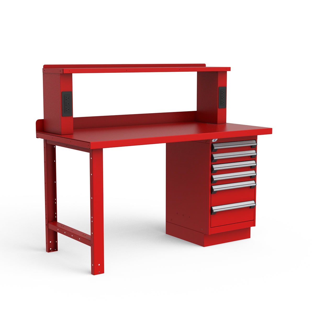 Stationary Workbench - 60"W x 30"D x 34"H - Painted Steel Top