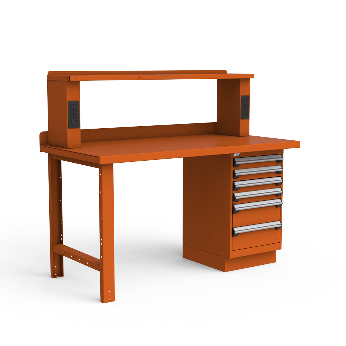 Stationary Workbench - 60"W x 30"D x 34"H - Painted Steel Top