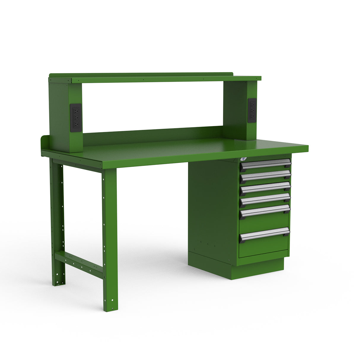 Stationary Workbench - 60"W x 30"D x 34"H - Painted Steel Top