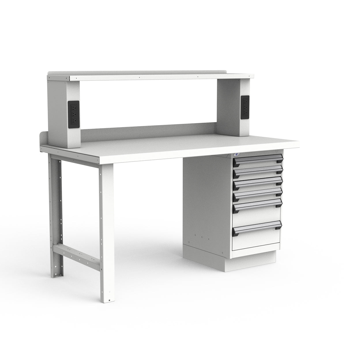 Stationary Workbench - 60"W x 30"D x 34"H - Painted Steel Top