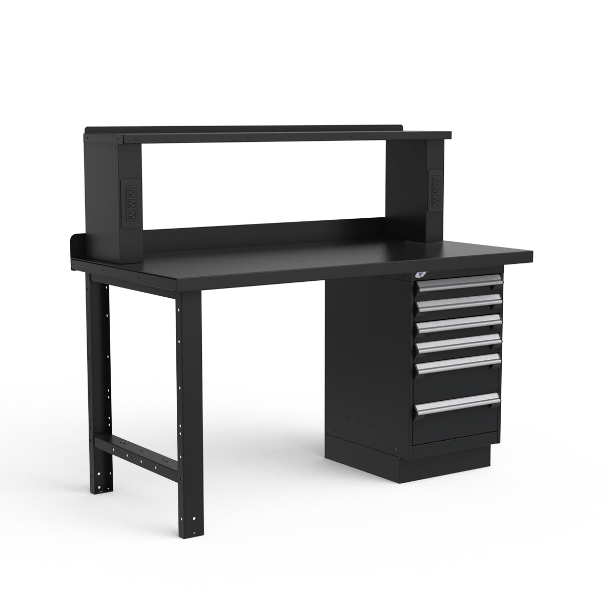 Stationary Workbench - 60"W x 30"D x 34"H - Painted Steel Top