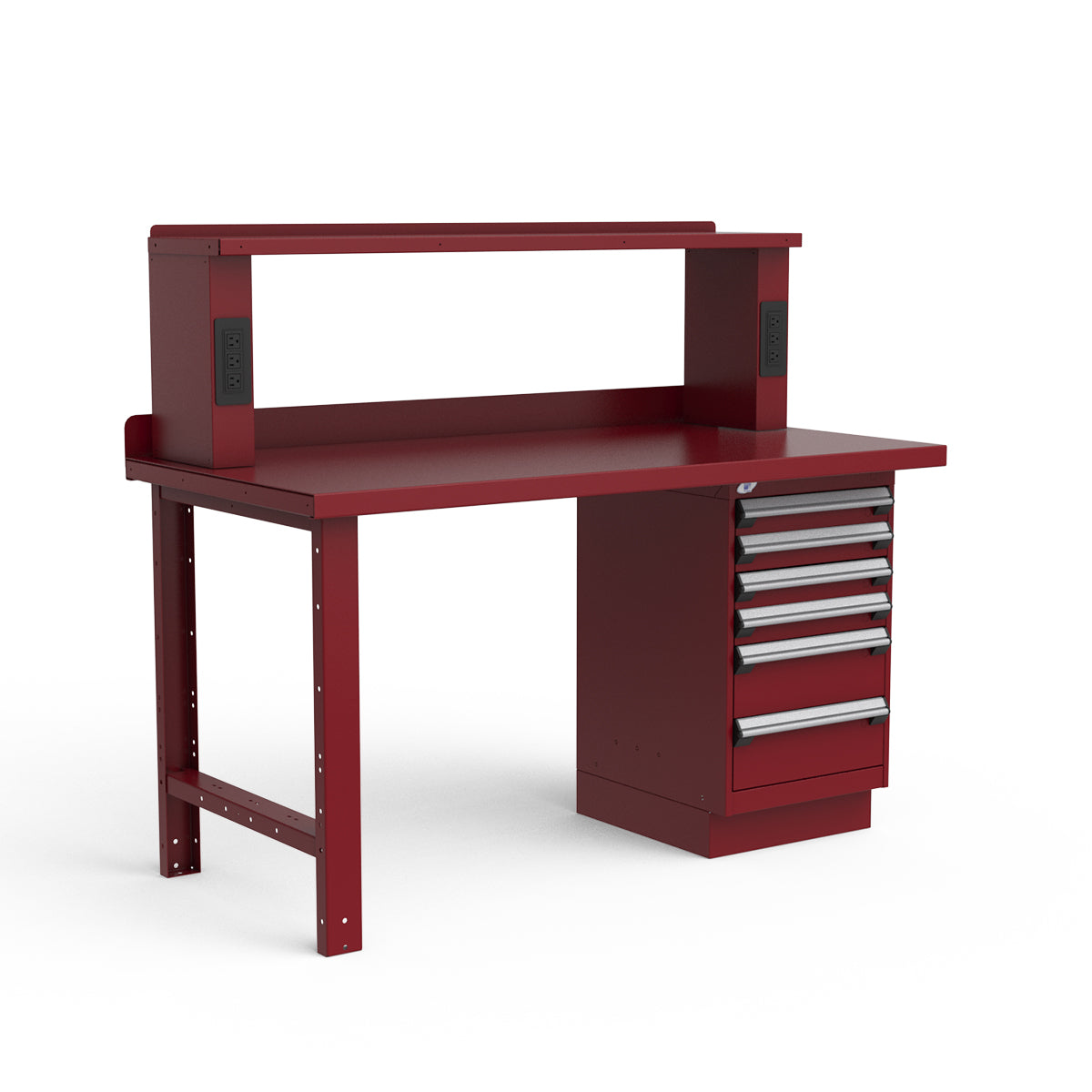 Stationary Workbench - 60"W x 30"D x 34"H - Painted Steel Top
