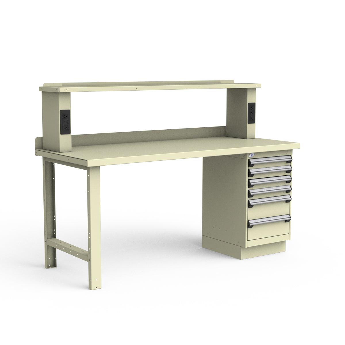 Stationary Workbench - 72"W x 30"D x 34"H - Painted Steel Top