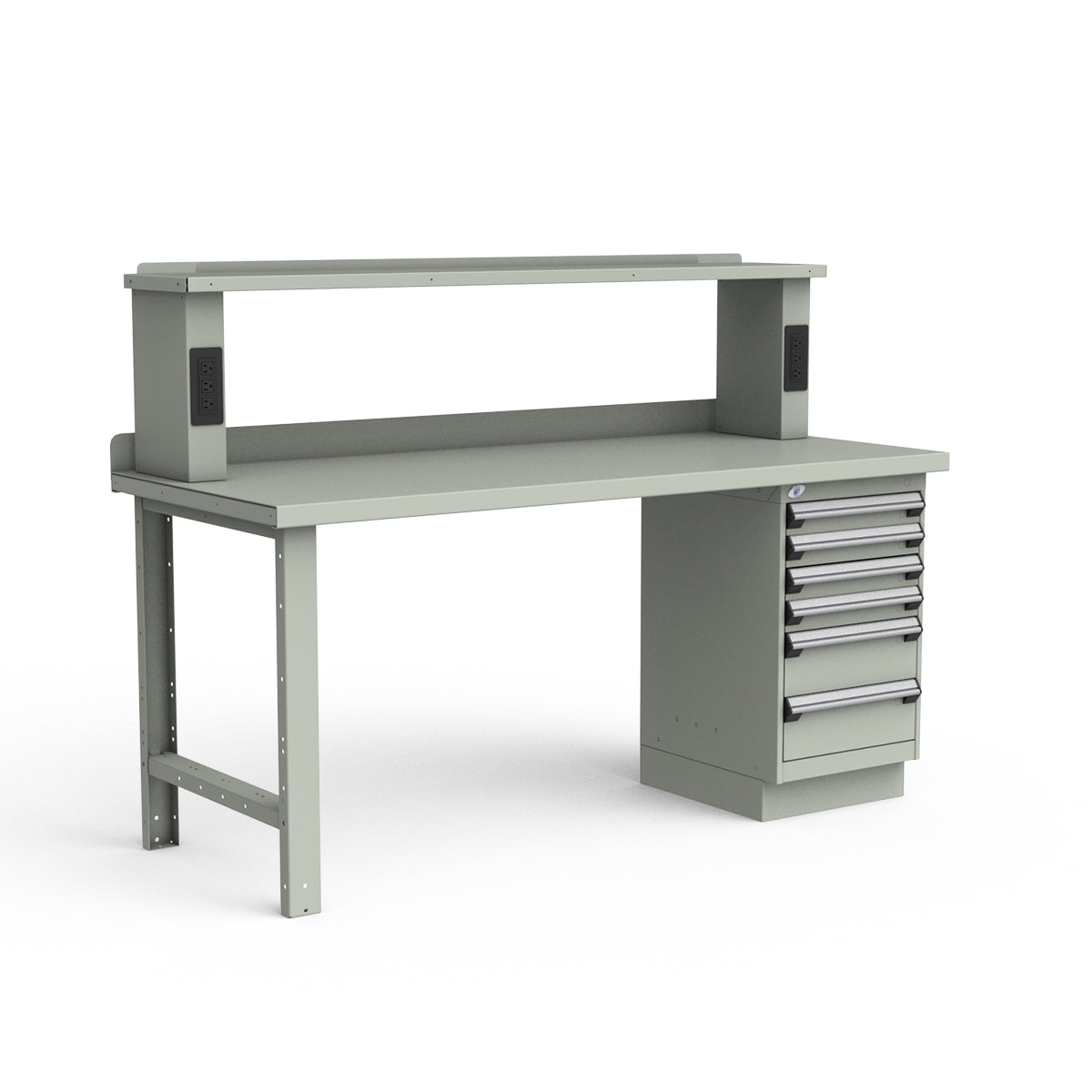 Stationary Workbench - 72"W x 30"D x 34"H - Painted Steel Top