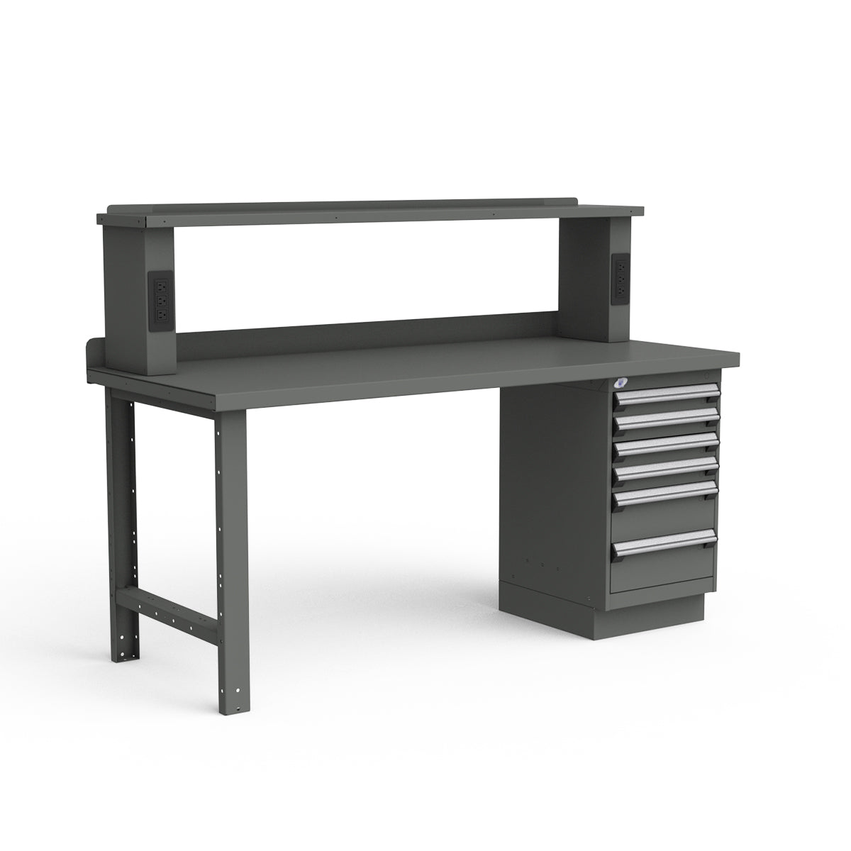Stationary Workbench - 72"W x 30"D x 34"H - Painted Steel Top