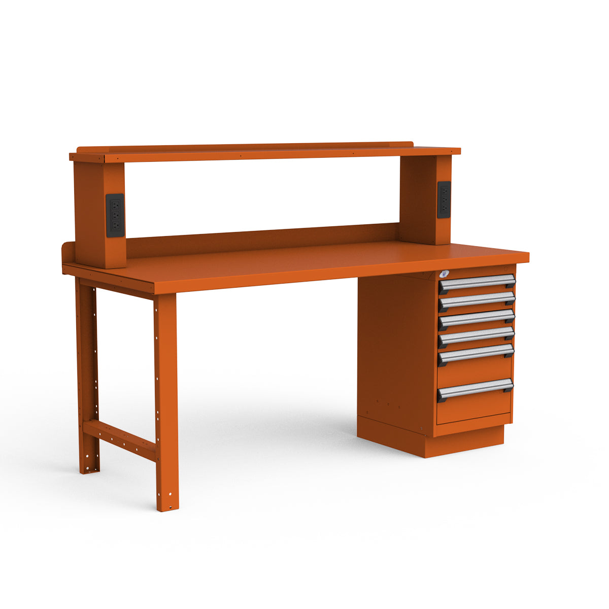 Stationary Workbench - 72"W x 30"D x 34"H - Painted Steel Top
