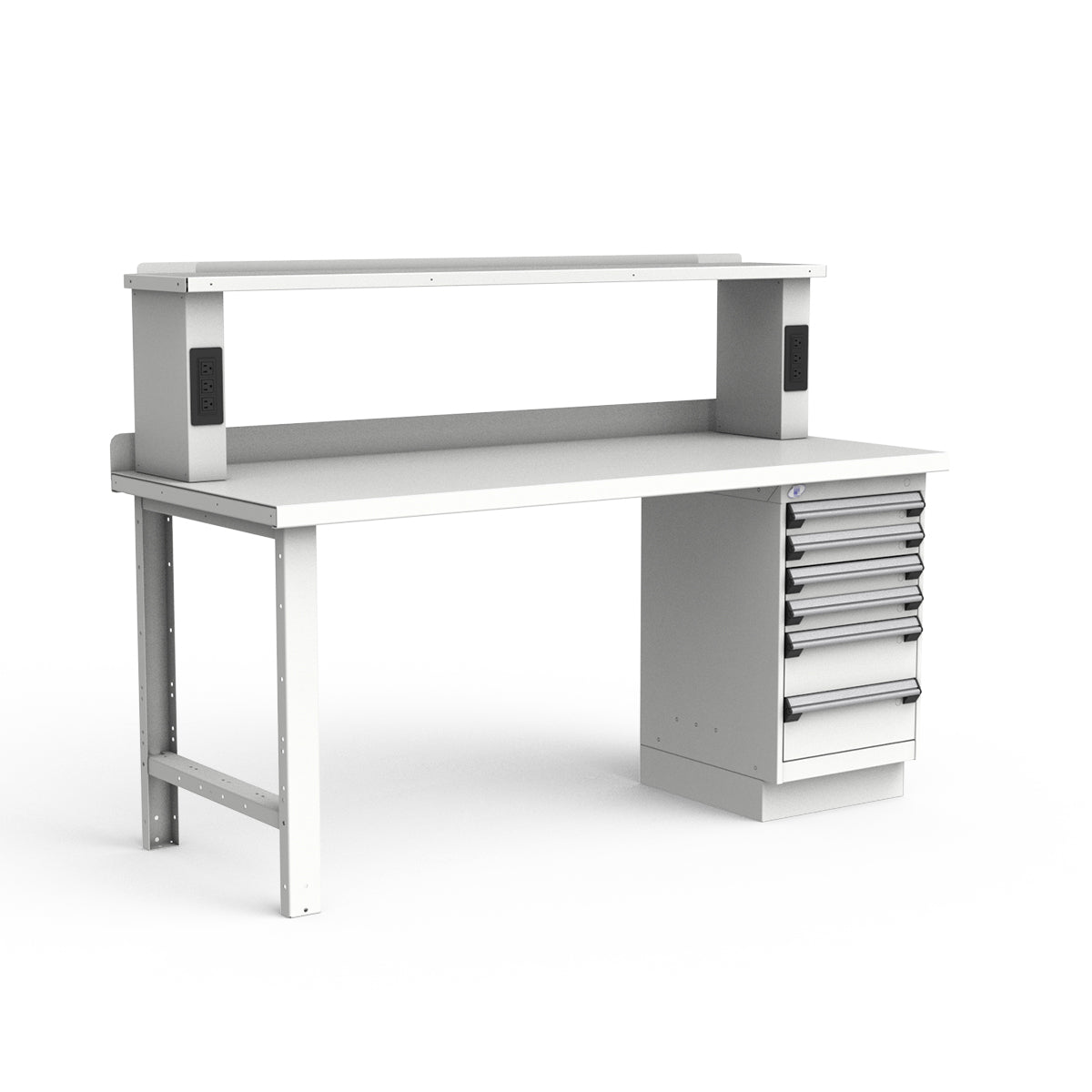 Stationary Workbench - 72"W x 30"D x 34"H - Painted Steel Top