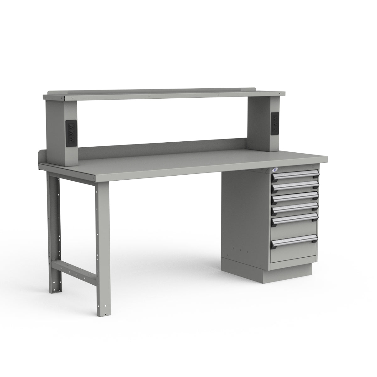 Stationary Workbench - 72"W x 30"D x 34"H - Painted Steel Top