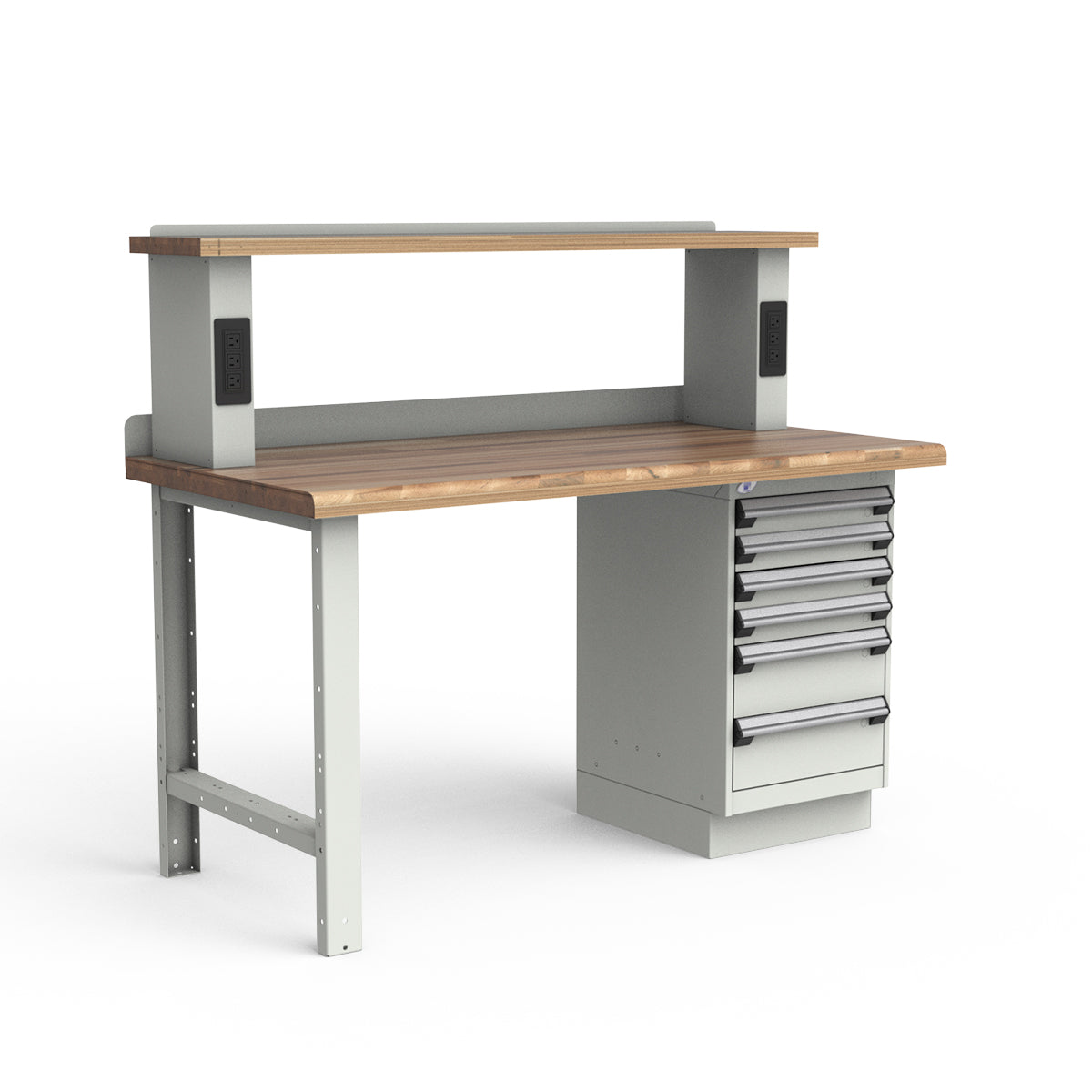 Stationary Workbench - 60"W x 30"D x 34"H - Laminated Wood Top