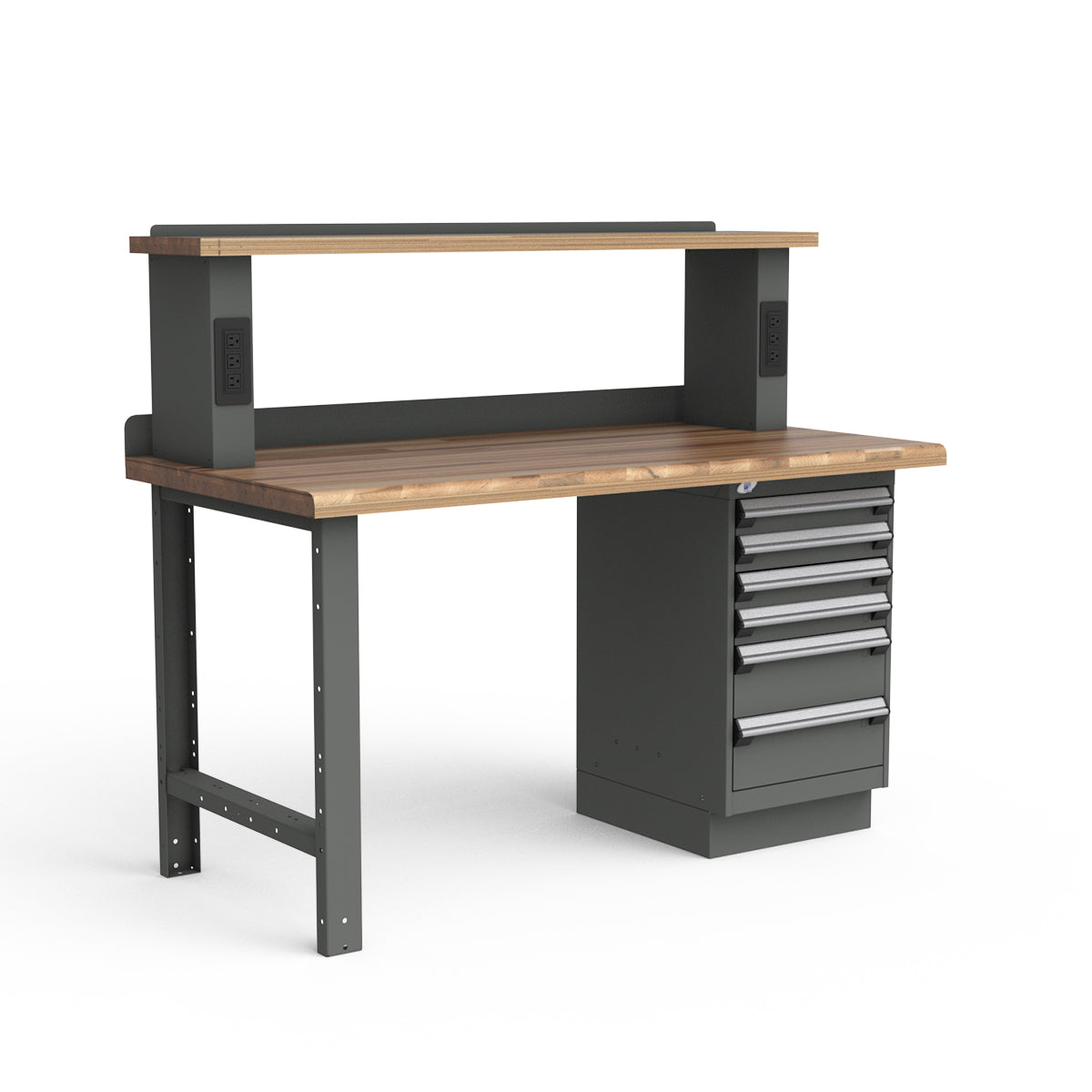 Stationary Workbench - 60"W x 30"D x 34"H - Laminated Wood Top