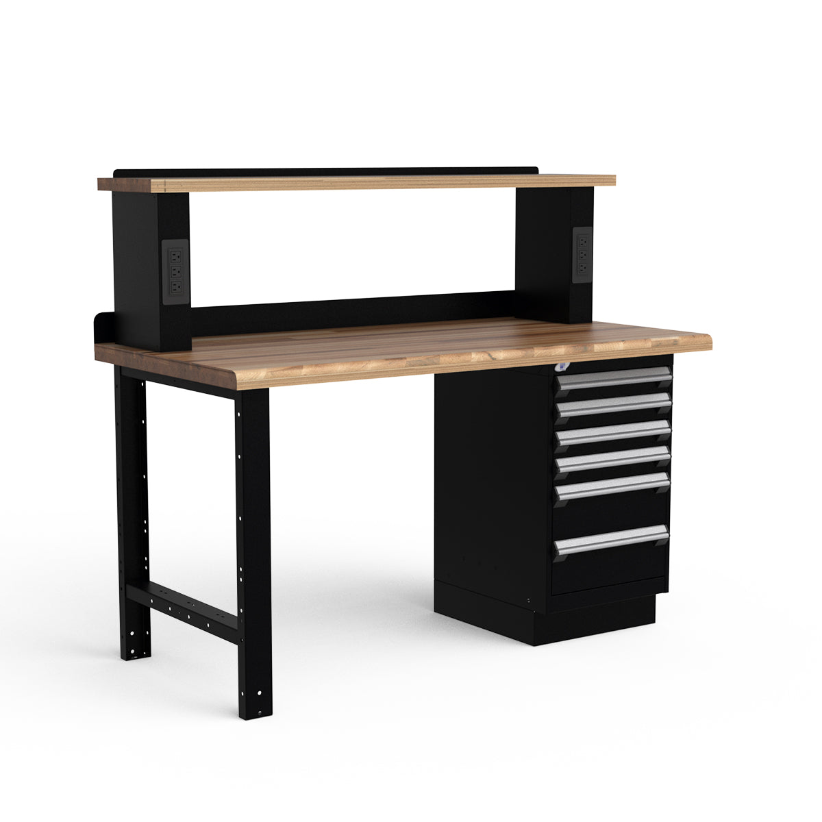 Stationary Workbench - 60"W x 30"D x 34"H - Laminated Wood Top