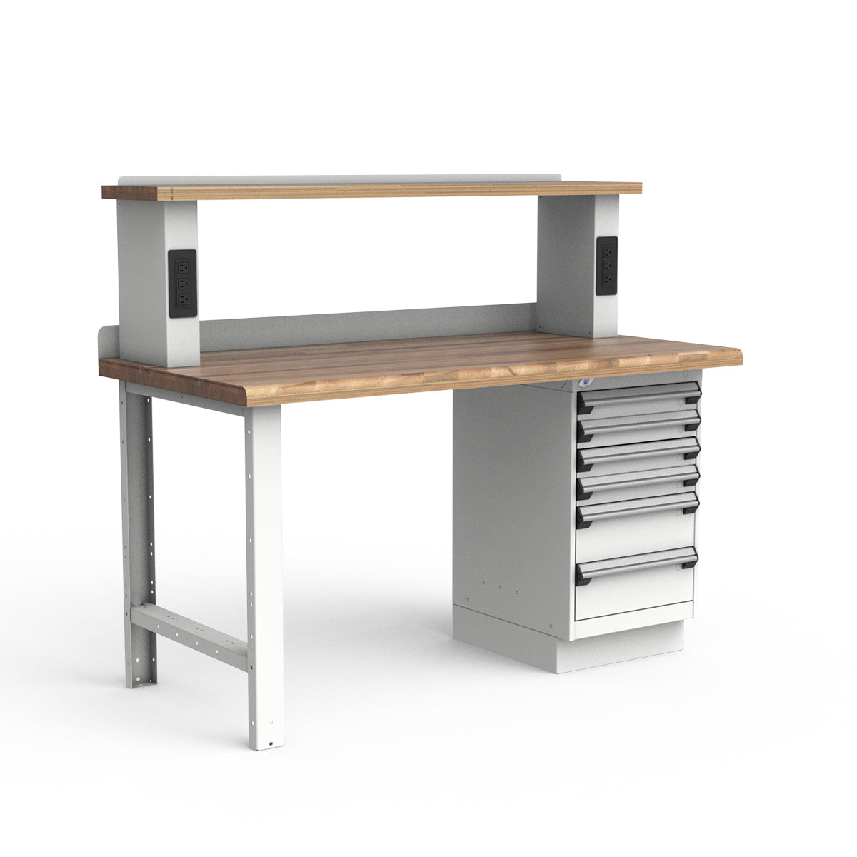 Stationary Workbench - 60"W x 30"D x 34"H - Laminated Wood Top