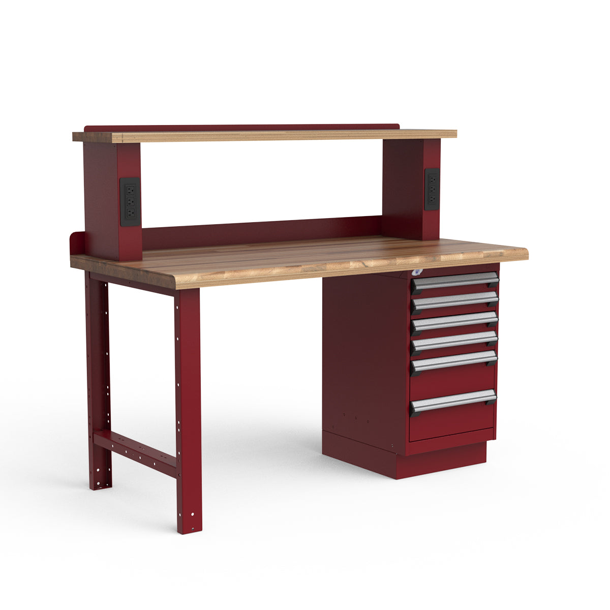 Stationary Workbench - 60"W x 30"D x 34"H - Laminated Wood Top