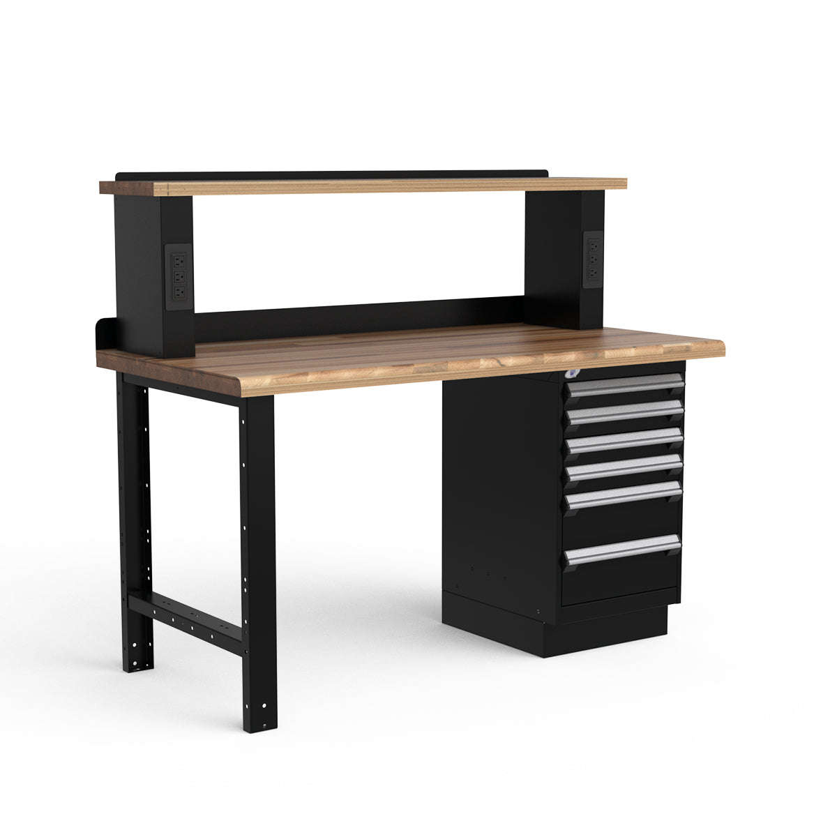 Stationary Workbench - 60"W x 30"D x 34"H - Laminated Wood Top