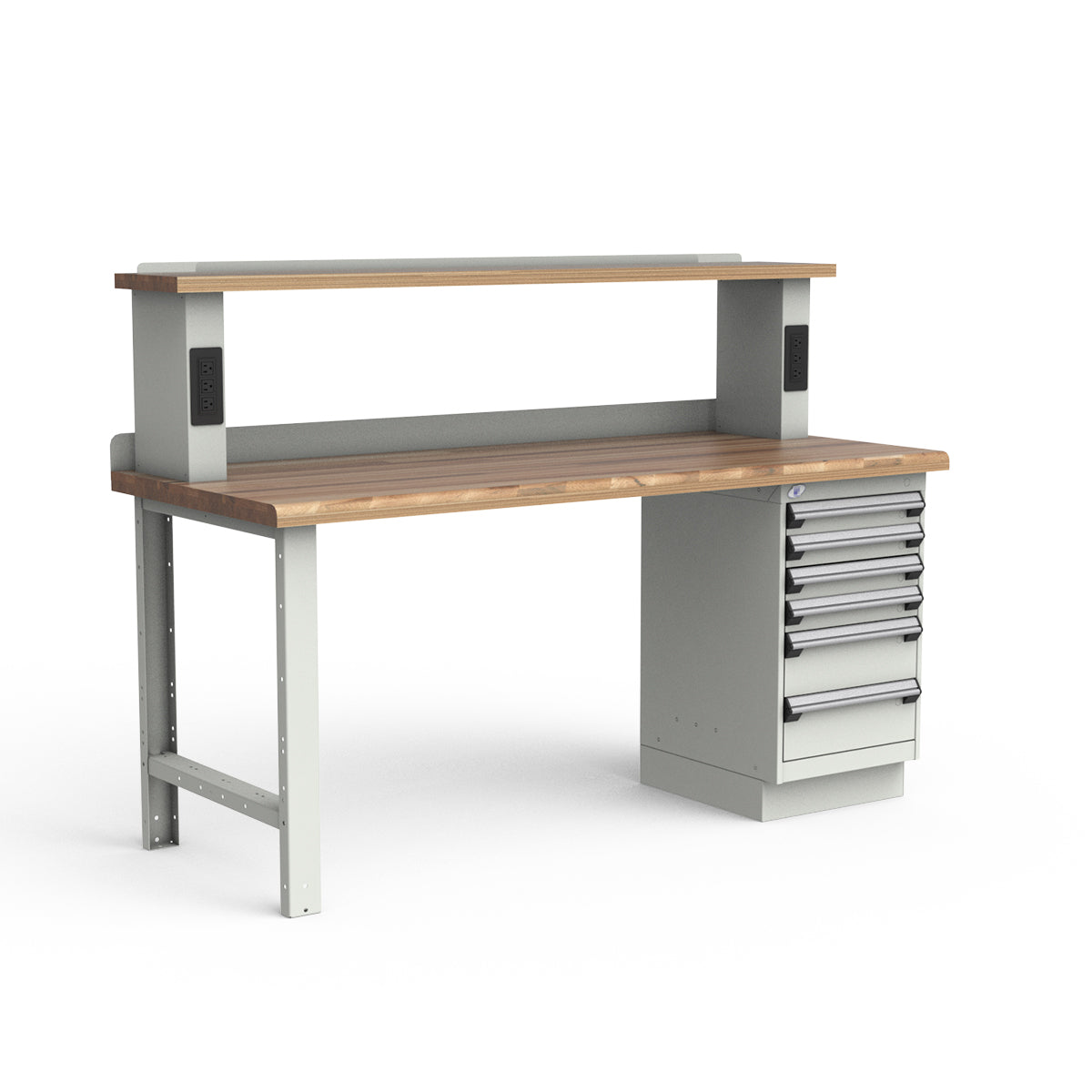 Stationary Workbench - 72"W x 30"D x 34"H - Laminated Wood Top