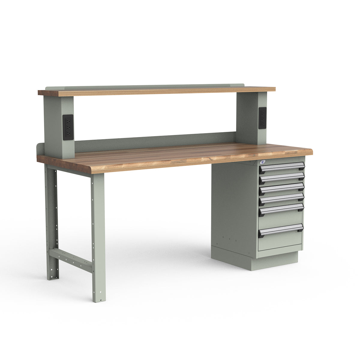 Stationary Workbench - 72"W x 30"D x 34"H - Laminated Wood Top