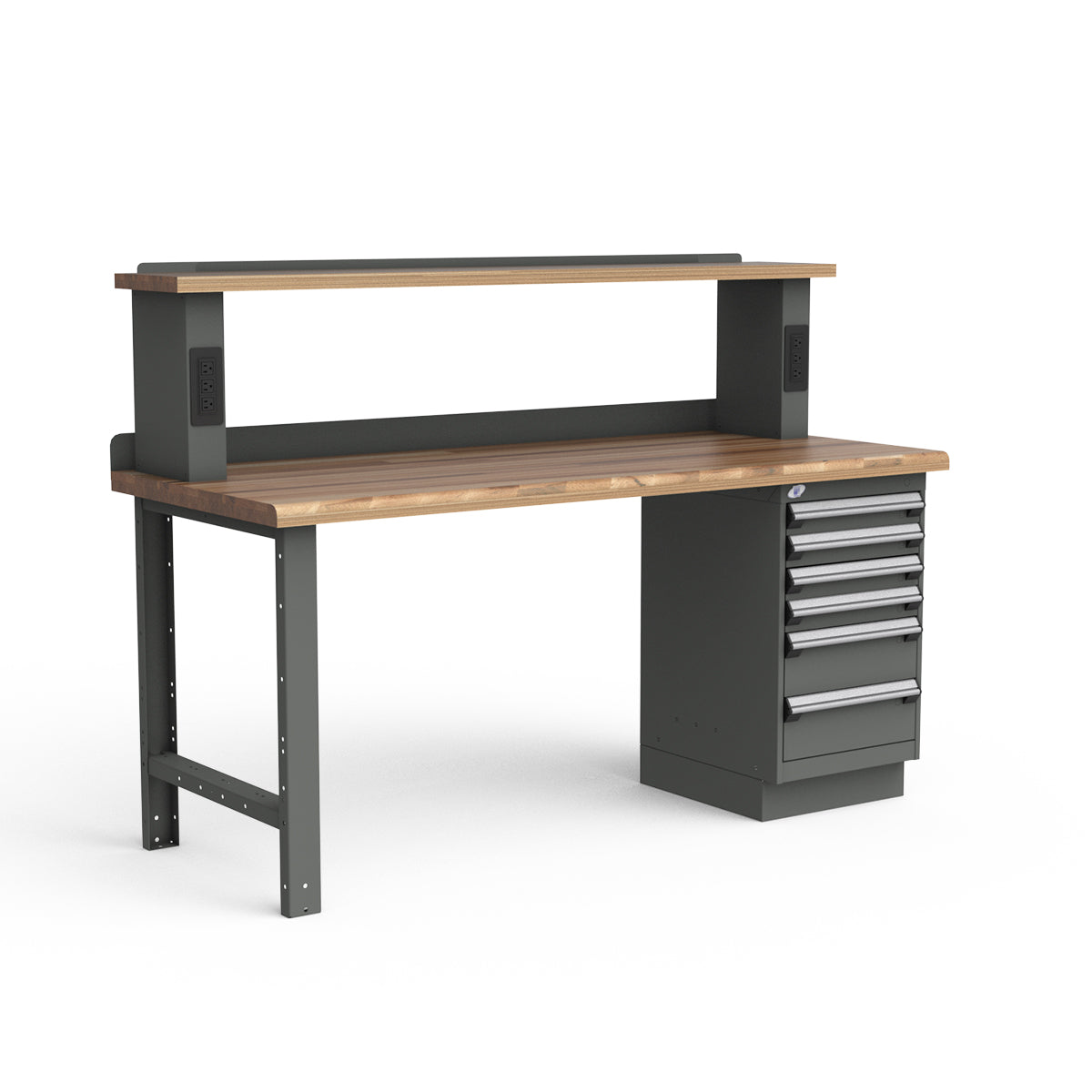 Stationary Workbench - 72"W x 30"D x 34"H - Laminated Wood Top
