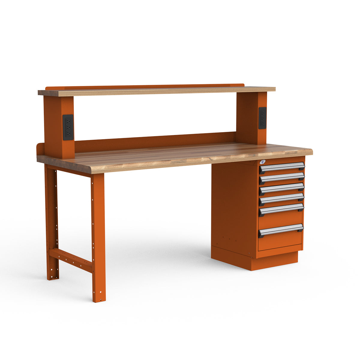 Stationary Workbench - 72"W x 30"D x 34"H - Laminated Wood Top