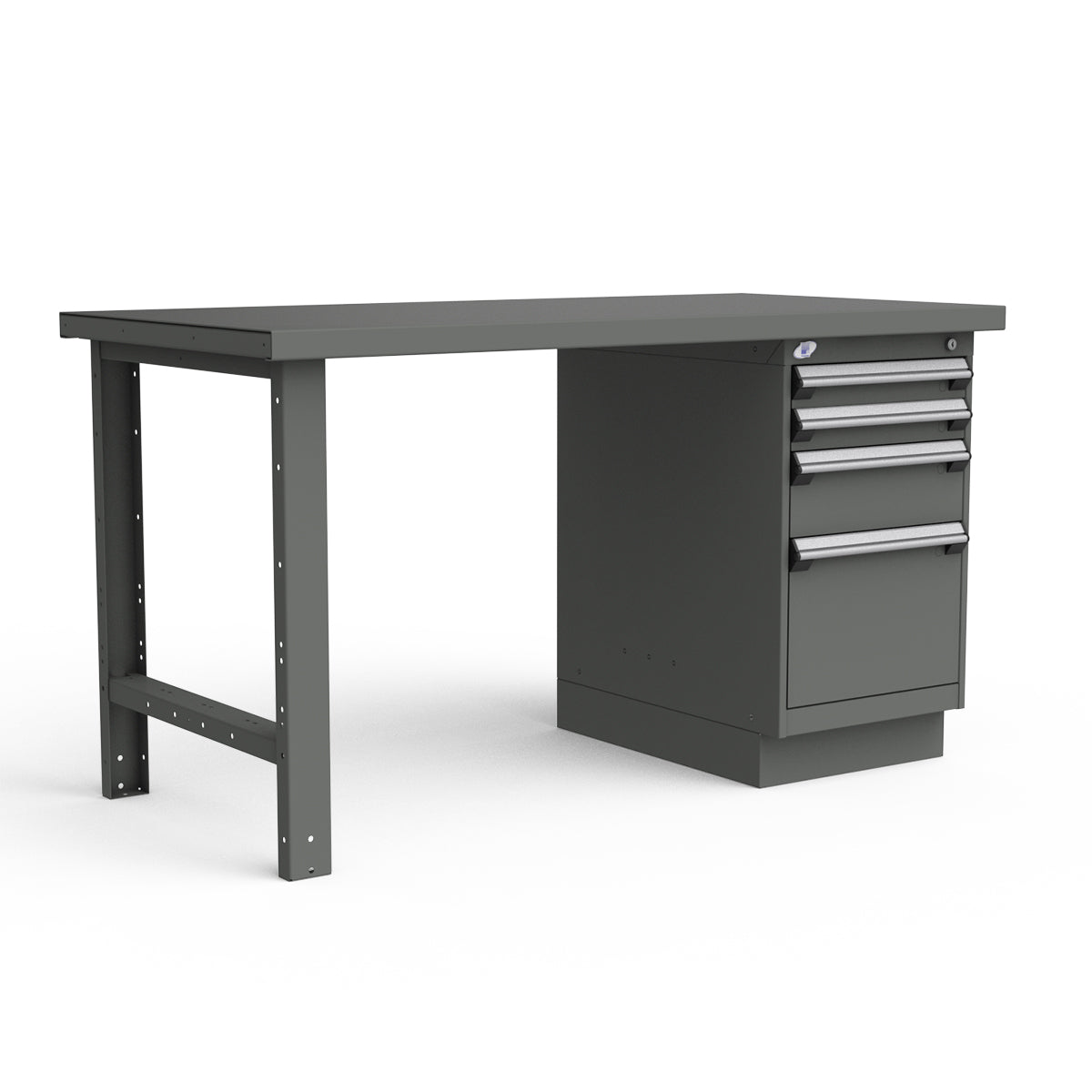 Stationary Workbench - 60"W x 30"D x 34"H - Painted Steel Top
