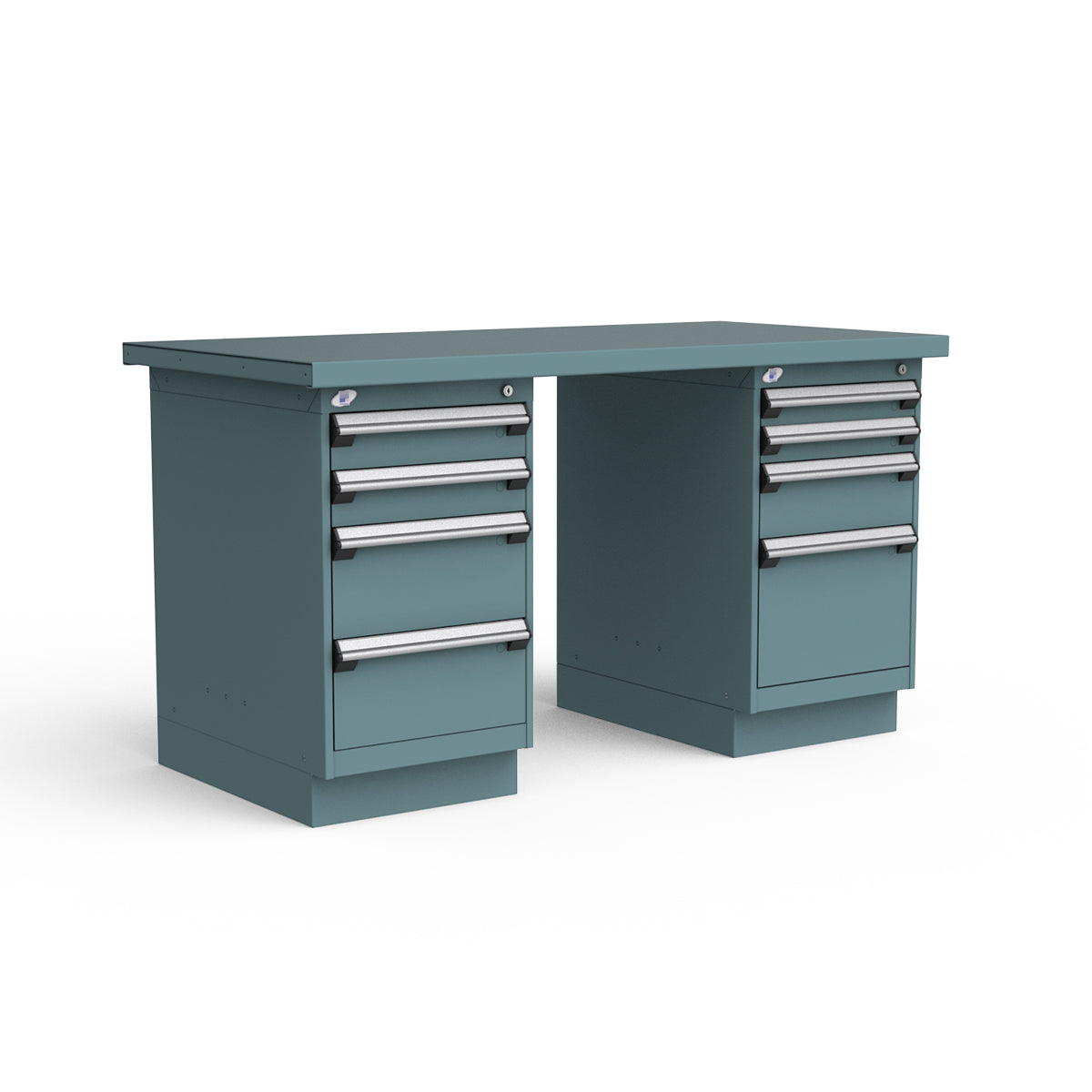Stationary Workbench - 60"W x 30"D x 34"H - Painted Steel Top