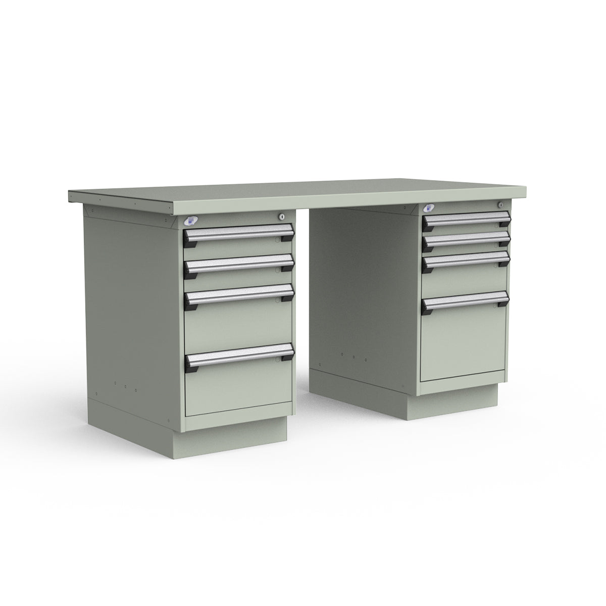 Stationary Workbench - 60"W x 30"D x 34"H - Painted Steel Top