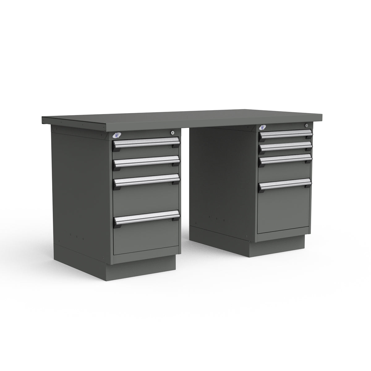 Stationary Workbench - 60"W x 30"D x 34"H - Painted Steel Top