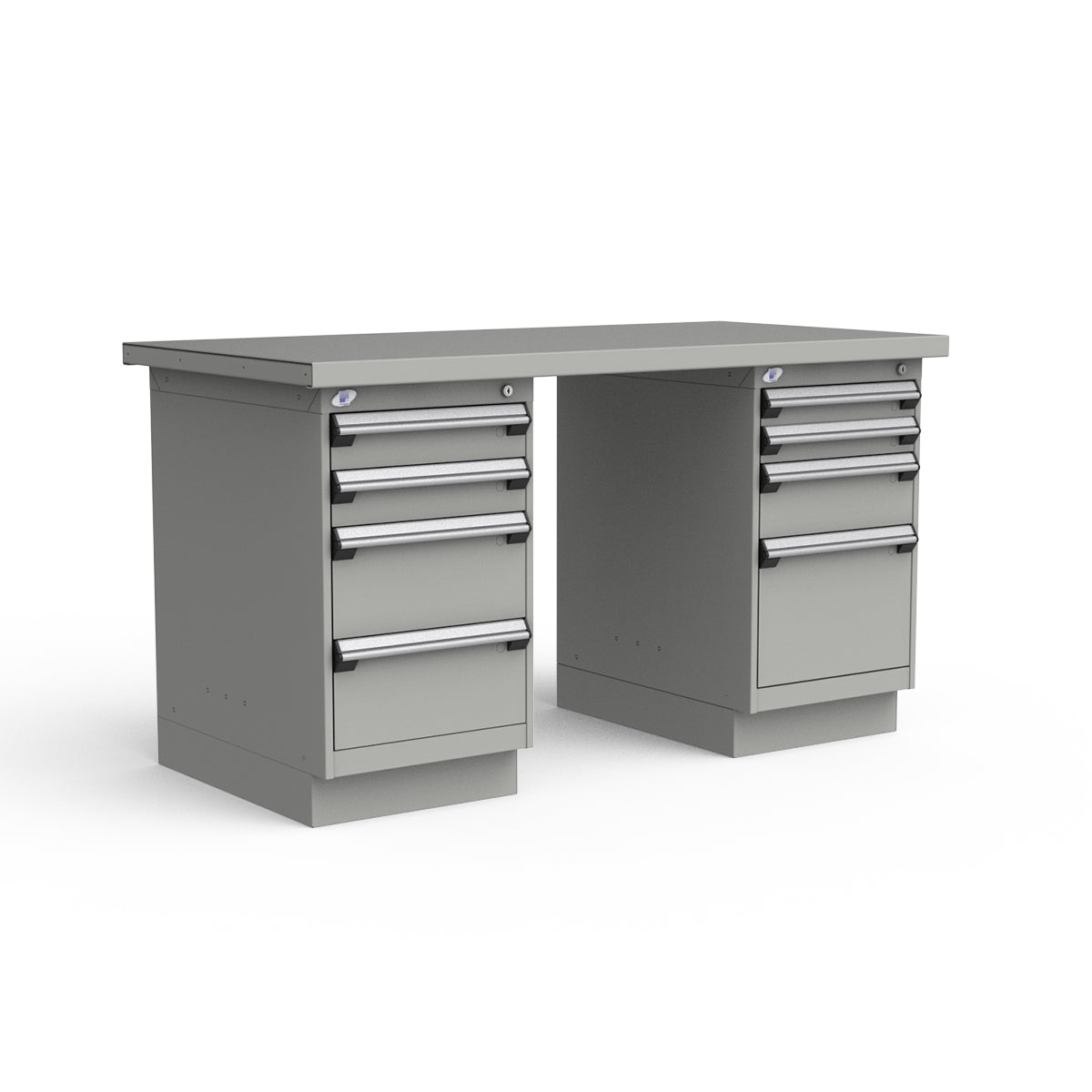 Stationary Workbench - 60"W x 30"D x 34"H - Painted Steel Top