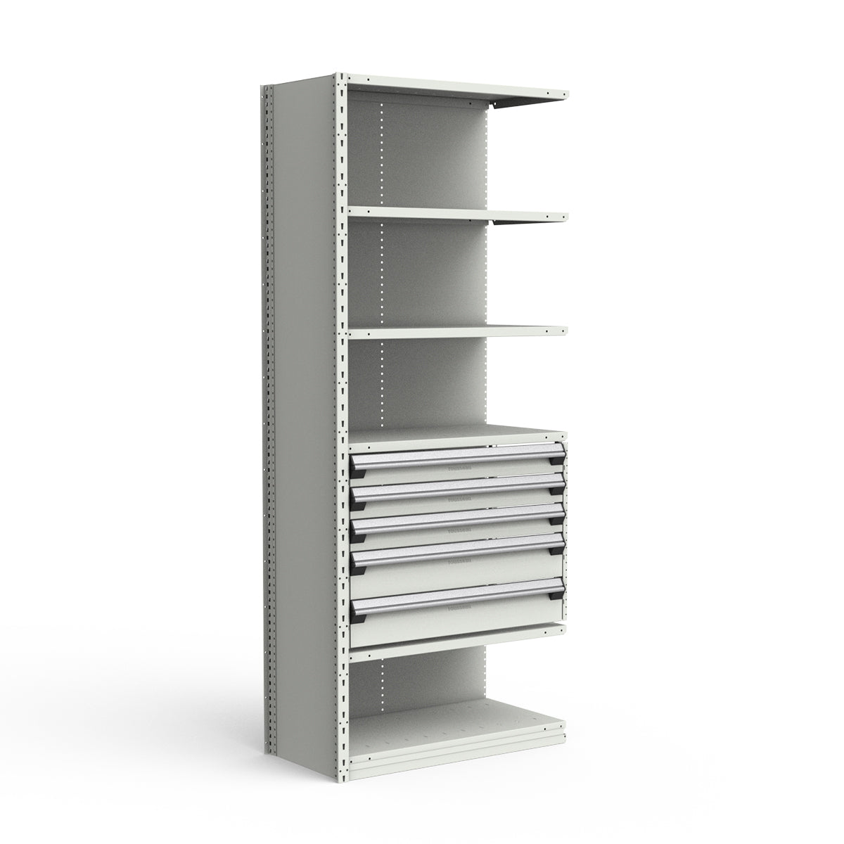 Shelving with Drawers - 24"H Drawer Bank - 5 drawers (Add-On)