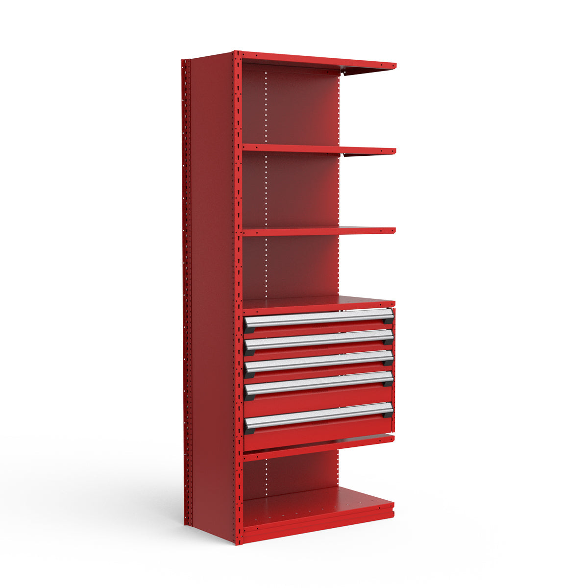 Shelving with Drawers - 24"H Drawer Bank - 5 drawers (Add-On)