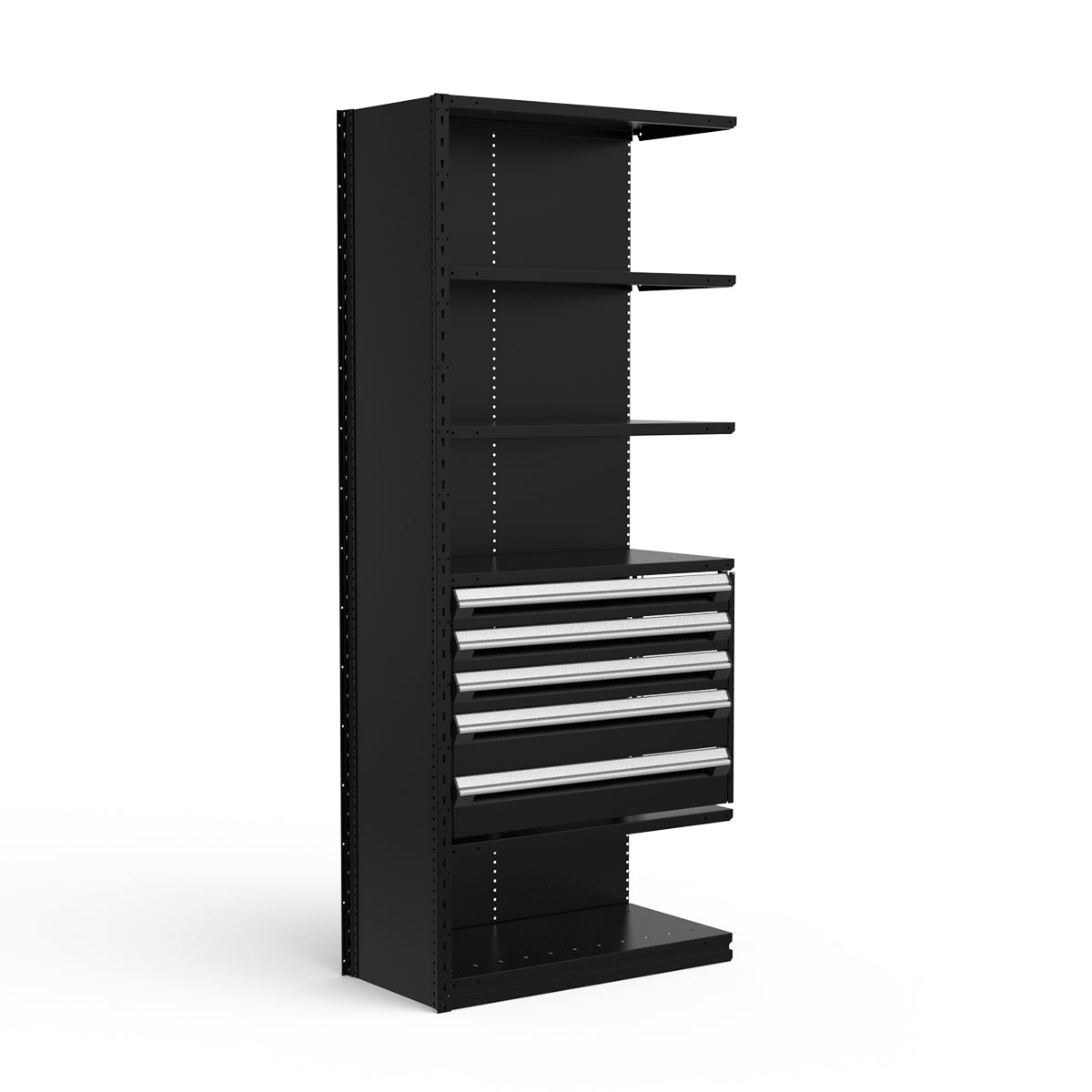 Shelving with Drawers - 24"H Drawer Bank - 5 drawers (Add-On)