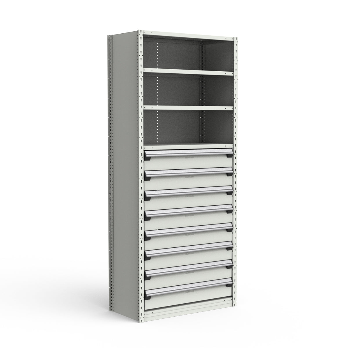 Shelving with Drawers - 48"H Drawer Bank - 8 drawers (Starter)