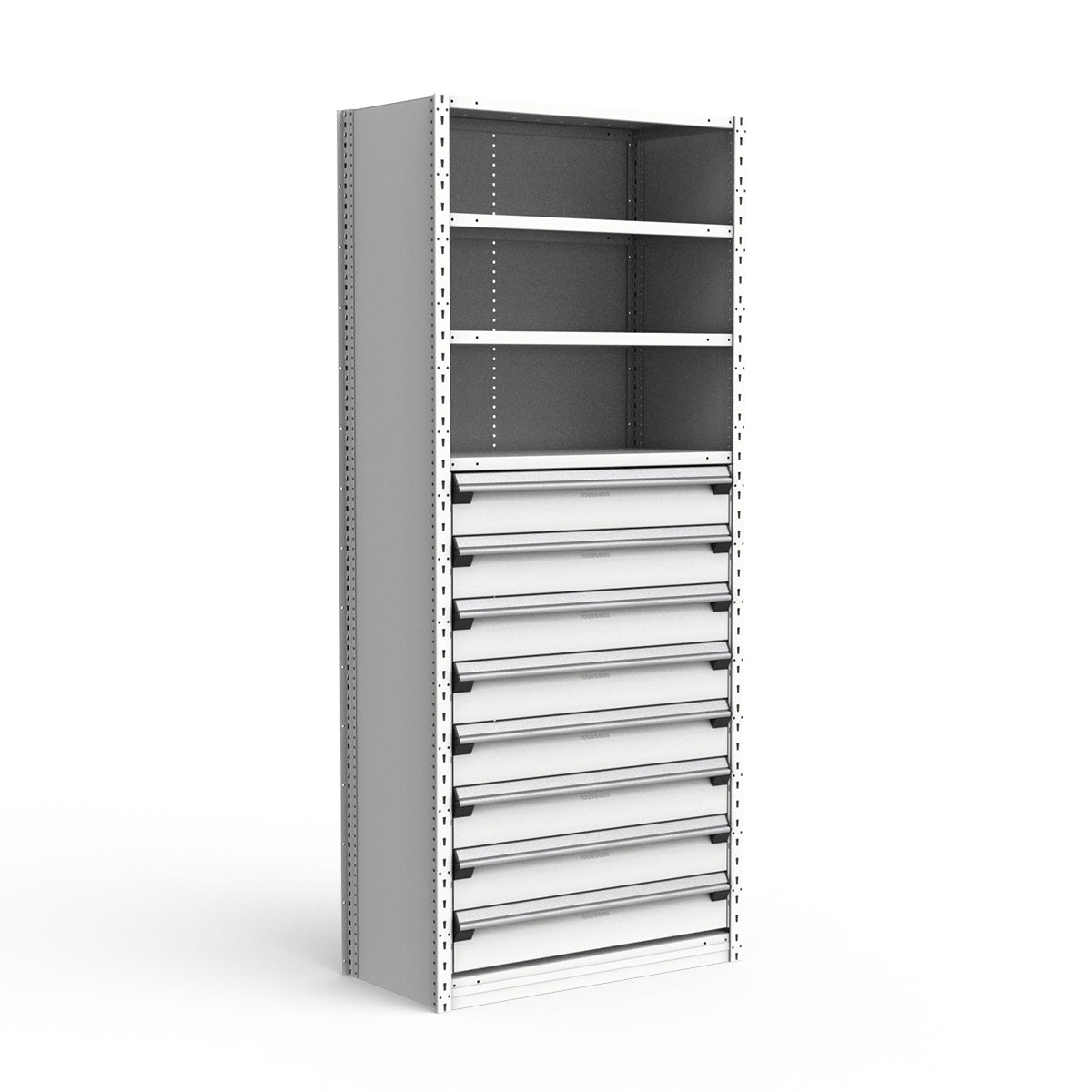Shelving with Drawers - 48"H Drawer Bank - 8 drawers (Starter)