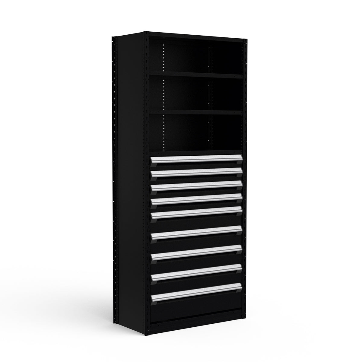 Shelving with Drawers - 48"H Drawer Bank - 9 drawers (Starter)