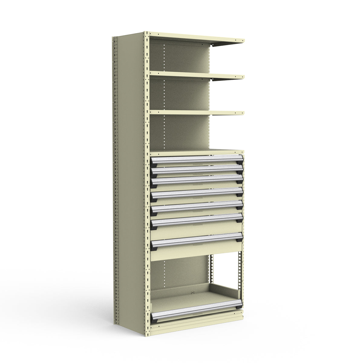 Shelving with Drawers - 48"H Drawer Bank - 7 drawers (Add-On)