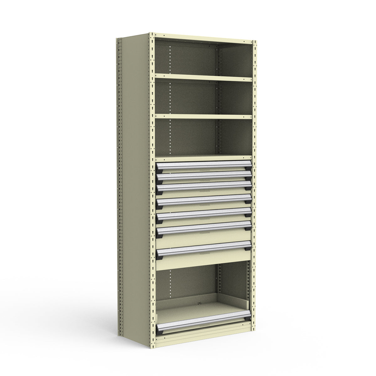 Shelving with Drawers - 48"H Drawer Bank - 7 drawers (Starter)