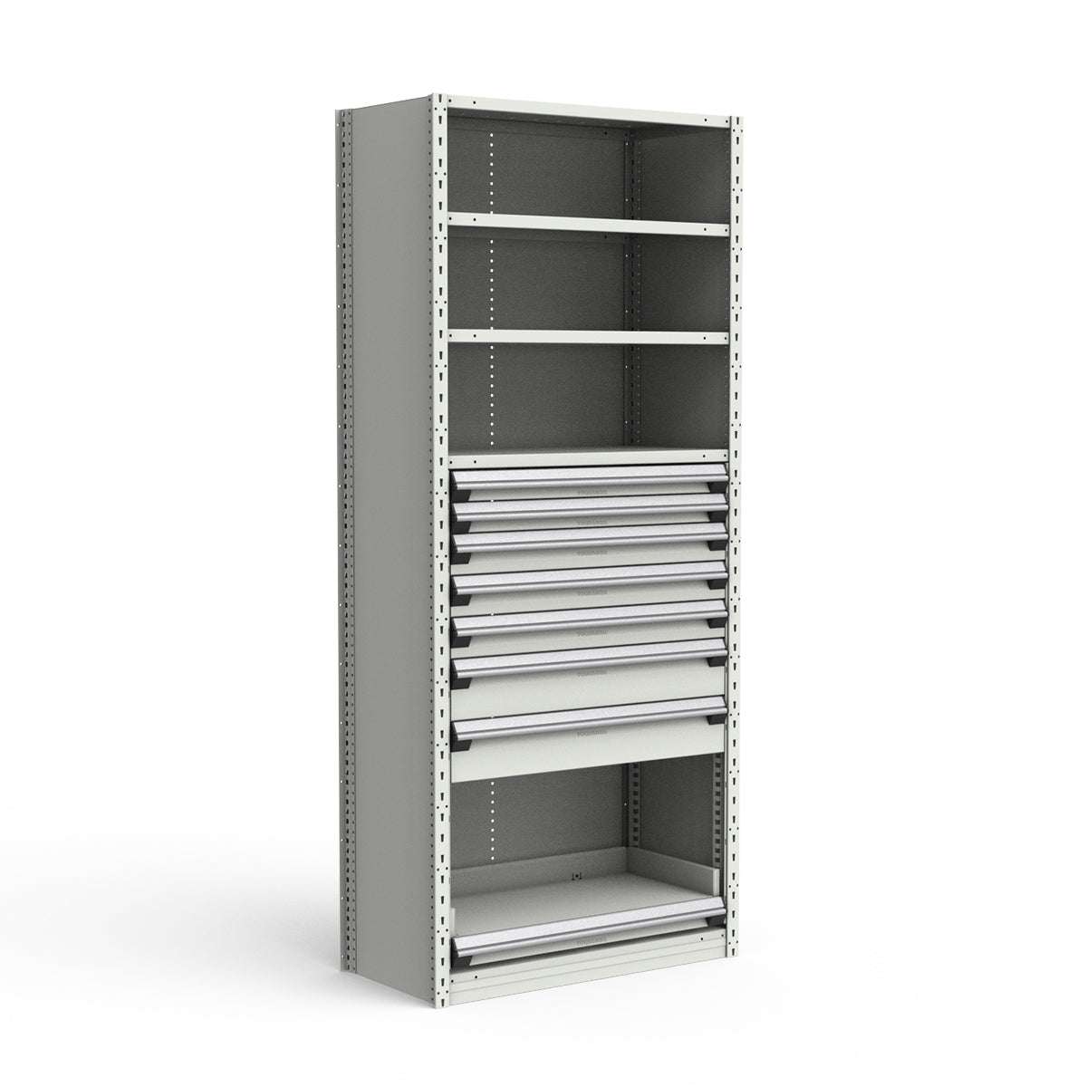 Shelving with Drawers - 48"H Drawer Bank - 7 drawers (Starter)