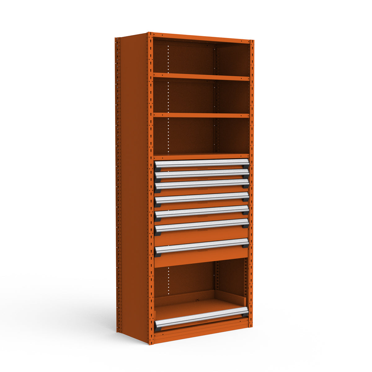 Shelving with Drawers - 48"H Drawer Bank - 7 drawers (Starter)