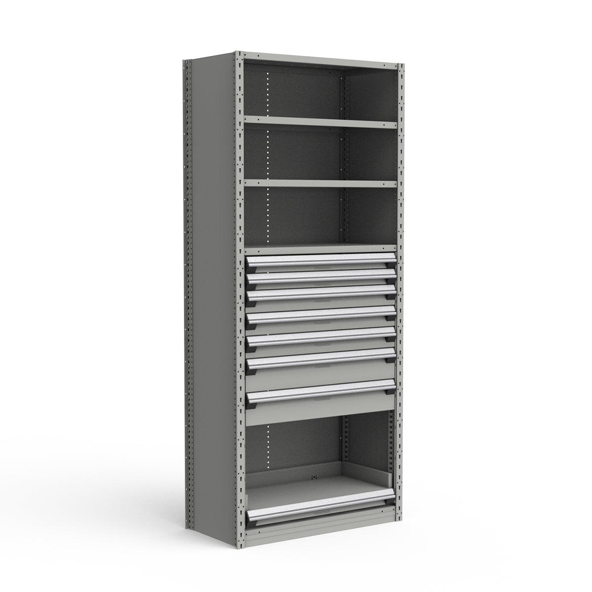 Shelving with Drawers - 48"H Drawer Bank - 7 drawers (Starter)