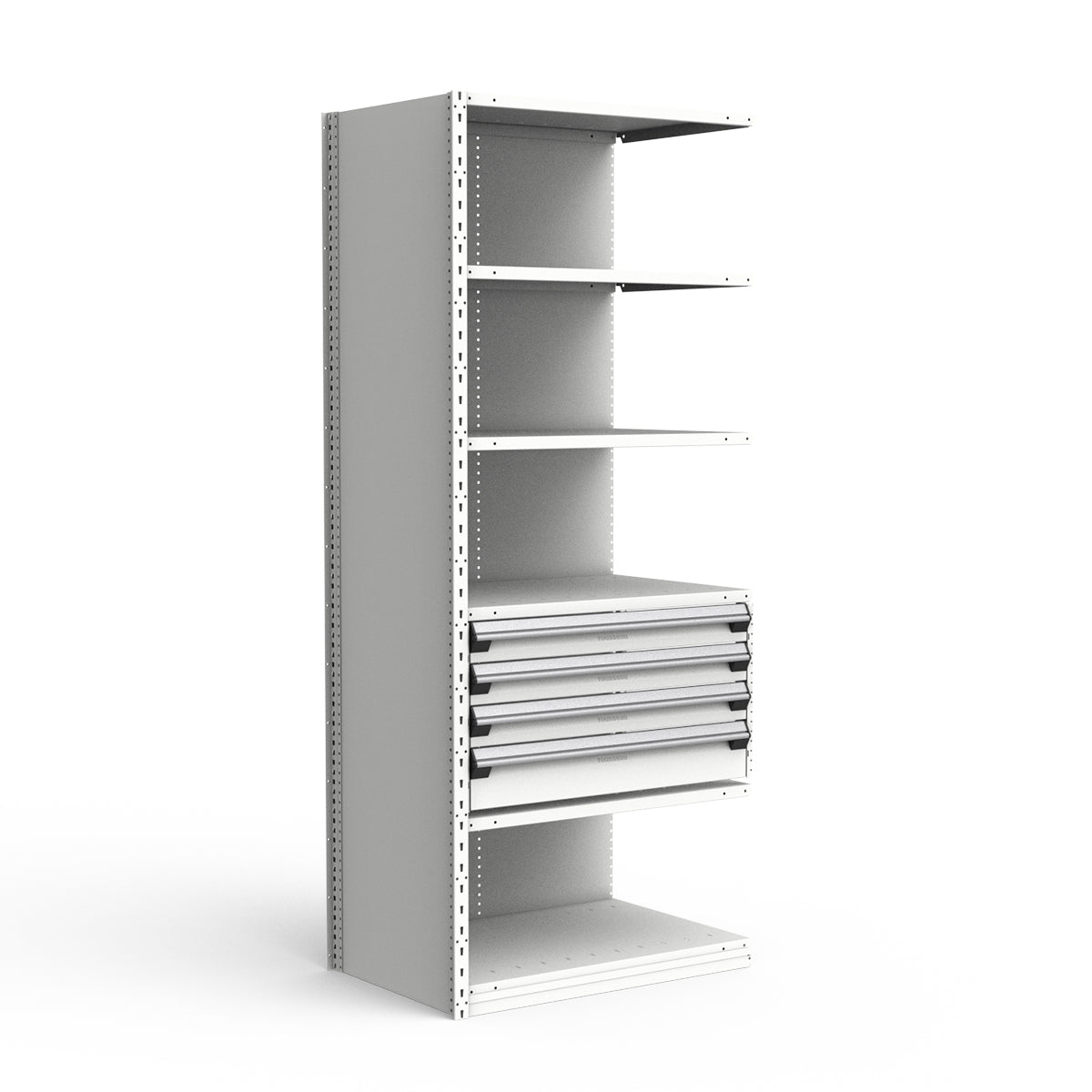 Shelving with Drawers - 18"H Drawer Bank - 4 drawers (Add-On)