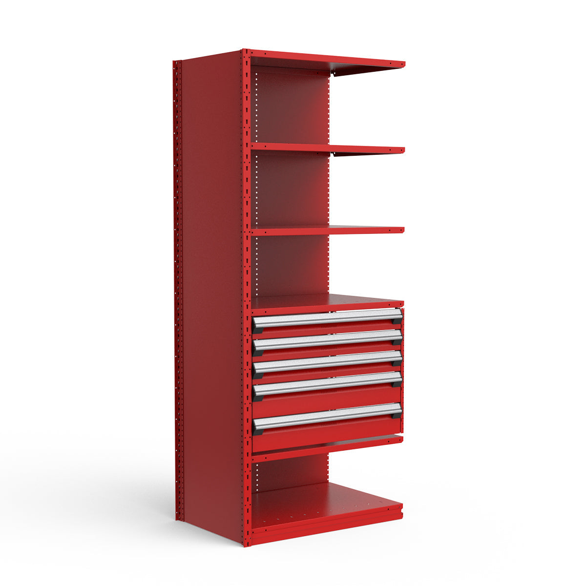 Shelving with Drawers - 24"H Drawer Bank - 5 drawers (Add-On)