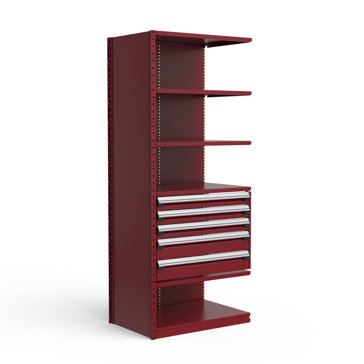 Shelving with Drawers - 24"H Drawer Bank - 5 drawers (Add-On)