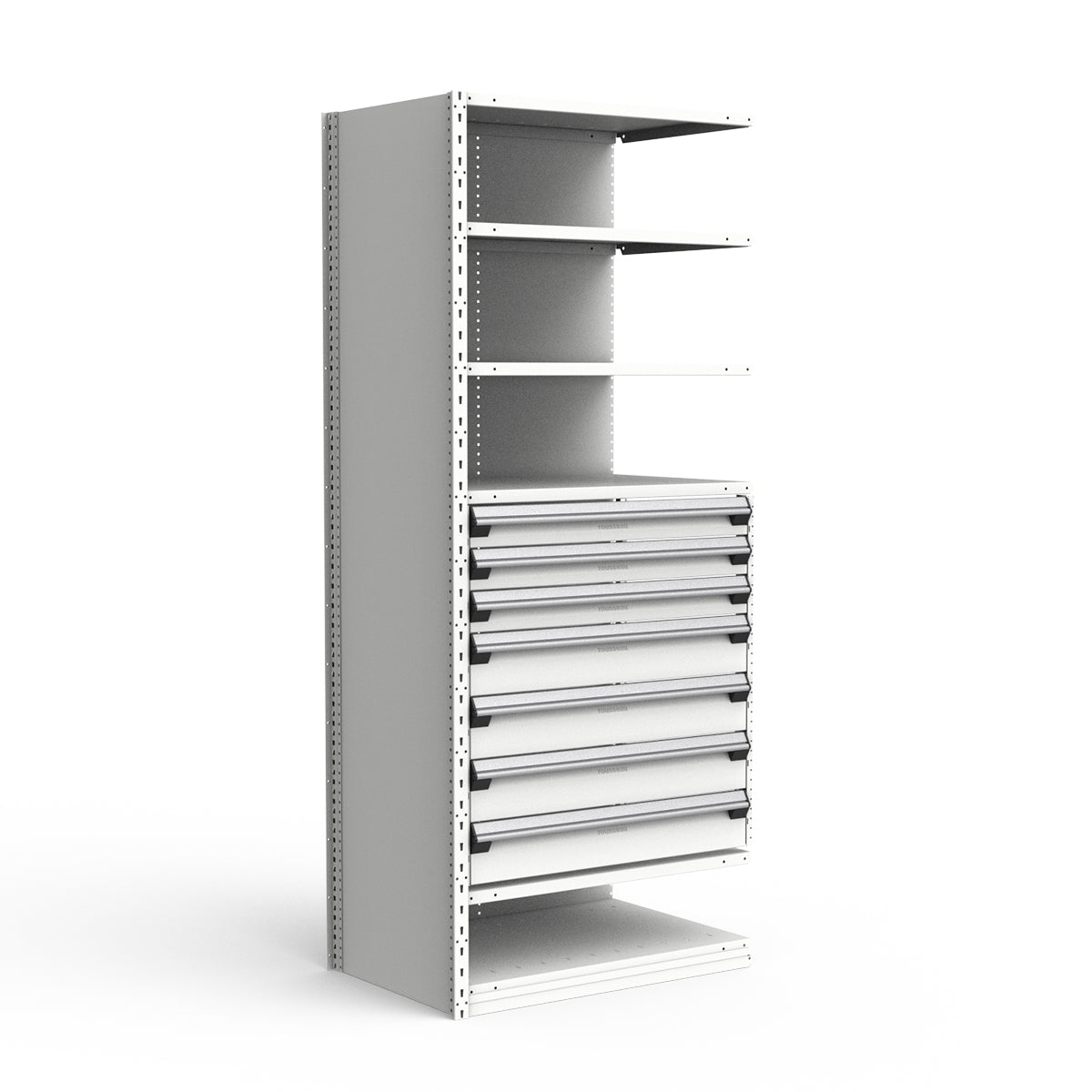 Shelving with Drawers - 36"H Drawer Bank - 7 drawers (Add-On)