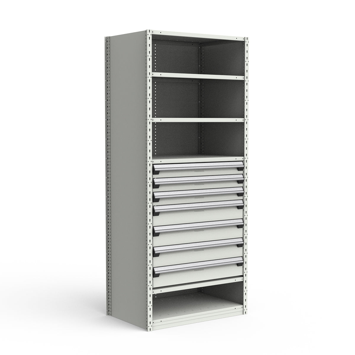 Shelving with Drawers - 36"H Drawer Bank - 7 drawers (Starter)