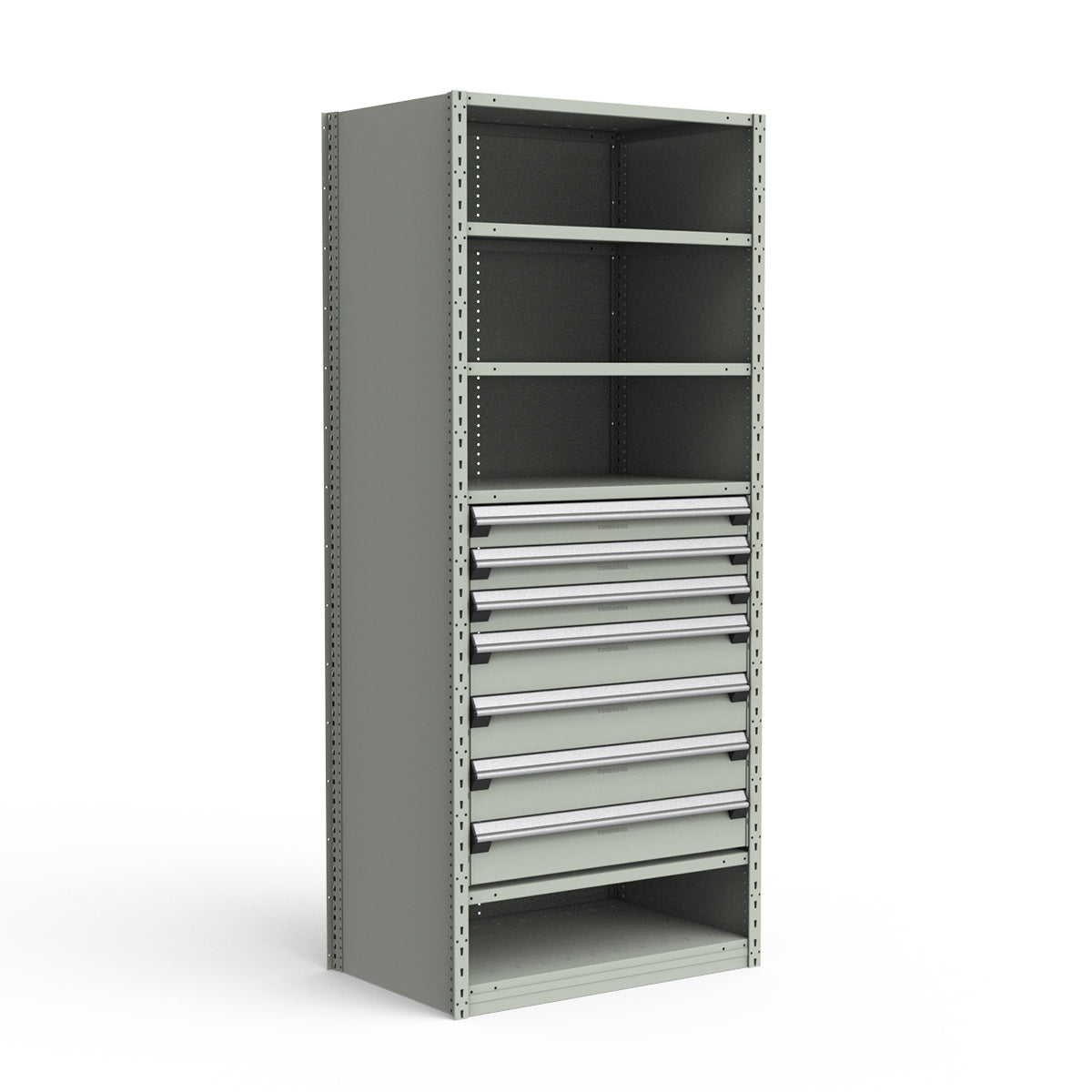 Shelving with Drawers - 36"H Drawer Bank - 7 drawers (Starter)