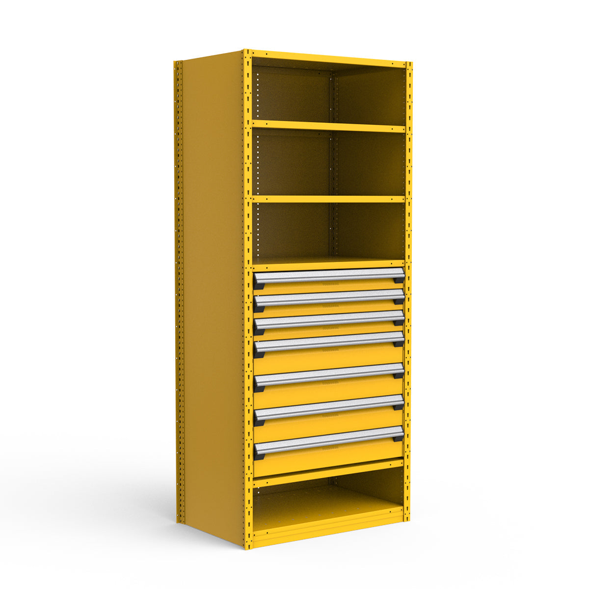 Shelving with Drawers - 36"H Drawer Bank - 7 drawers (Starter)