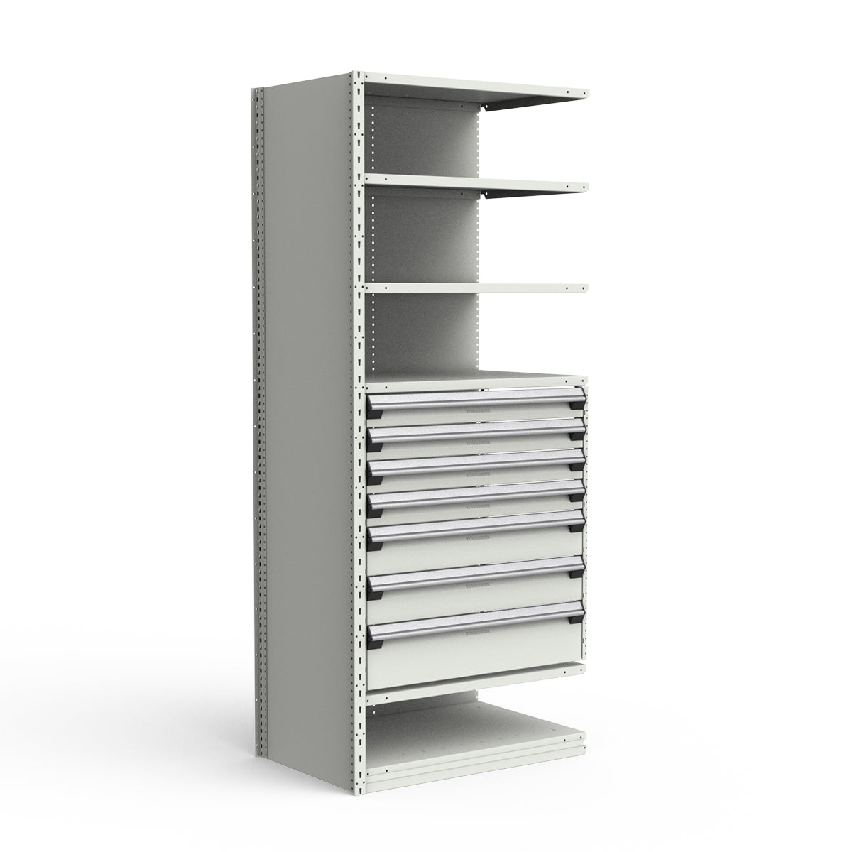 Shelving with Drawers - 36"H Drawer Bank - 7 drawers (Add-On)
