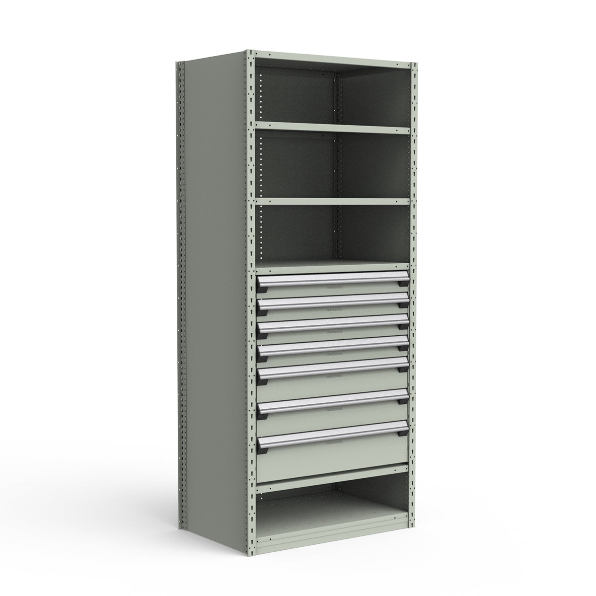 Shelving with Drawers - 36"H Drawer Bank - 7 drawers (Starter)