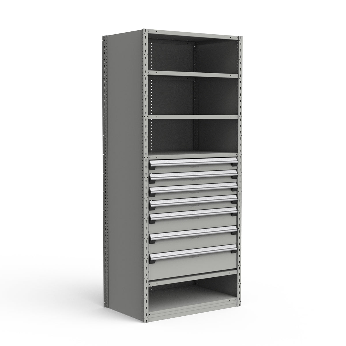 Shelving with Drawers - 36"H Drawer Bank - 7 drawers (Starter)
