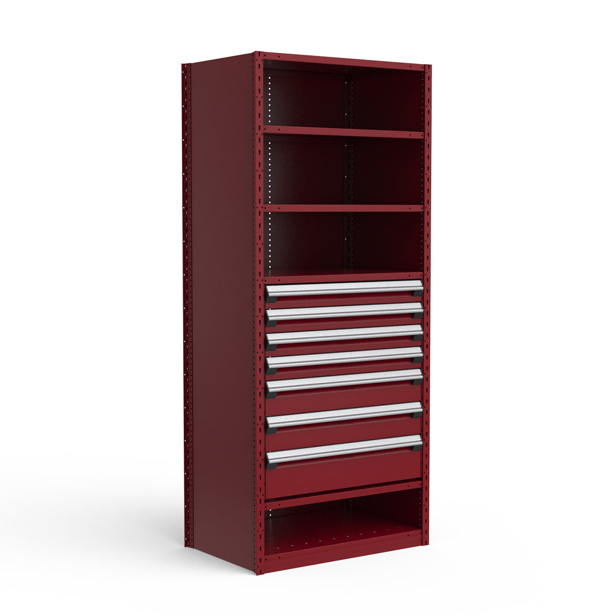 Shelving with Drawers - 36"H Drawer Bank - 7 drawers (Starter)